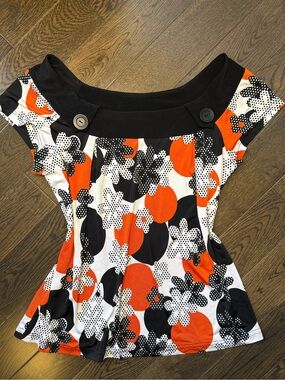 Vintage Y2K Pop Floral Tunic Top